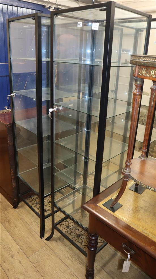 A pair of display cabinets H.180cm